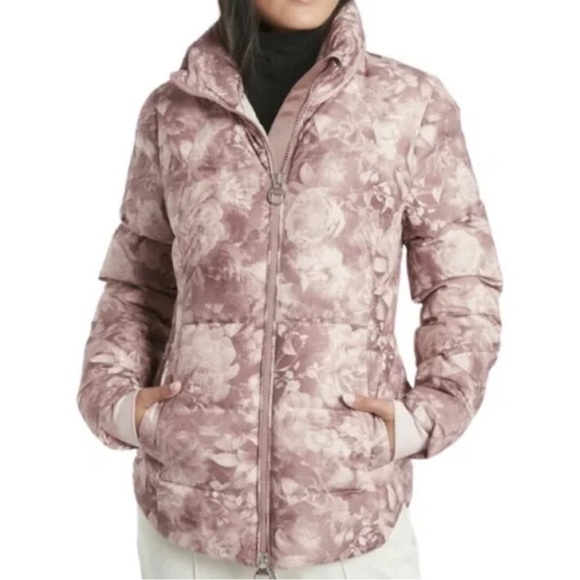 Athleta Downtown Rose Printed Puffer Down Jacket